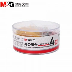 晨光4格办公组合套装ASC99360（工字钉+橡皮筋+回形针+长尾夹组合）
