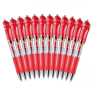 晨光 按动中性笔办公K35（红、0.5mm、整盒12支起售）