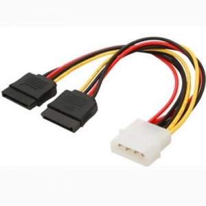 快惠-D型4针转SATA串口硬盘一分二电源线 0.2米