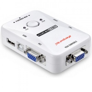 快惠 KVM切换器KS-302A（二进一出） USB 2口配线 vga多电脑切换器 显示器共享器