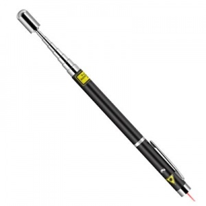 得力(deli)3934 可伸缩激光教鞭 便携式激光笔/无线演示器 黑/银随机 红光