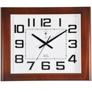 北极星（POLARIS） 挂钟客厅静音钟表超大方形石英钟经典简约日历时钟挂表