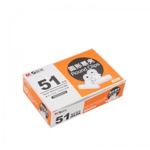 晨光圆形票夹ABS92643不锈钢票据夹51mm金属铁夹子 6枚/组