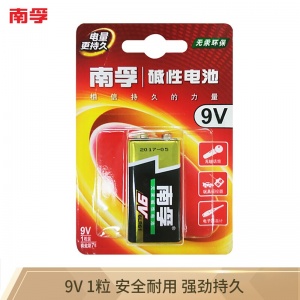 南孚 电池6LR61（9V）适用于遥控玩具、烟雾报警器、无线麦克风