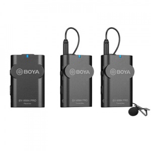BOYA 博雅BY-WM4 PRO单反微单无线小蜜蜂麦克风收音话筒手机直播微电影vlog视频采访无线录音一拖二