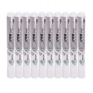 得力（deli）白色油性记号笔S557 快干不易褪色（支）（整盒10支起售）