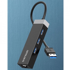 快惠 USB3.0分线器千兆有线网卡RJ45网口转换器适用笔记本电脑网线接口拓展HUB扩展坞