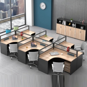 快惠 办公桌/屏风卡位工作位/弯台面（长140cm*宽120cm*高110cm）	