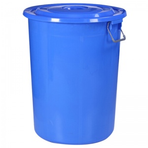 快惠-商用塑料弹盖垃圾桶（中大号、180L、高52CM、圆形）